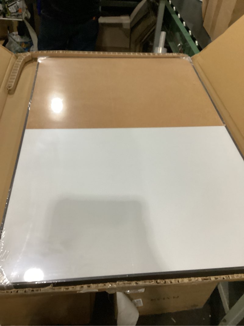 Condition photo showing Good Condition for white board cork board combo, 36'' x 24'', magnetic dry erase board and pin board for wall, black aluminum frame bulletin board for home office school with accessories black 36" x 24"