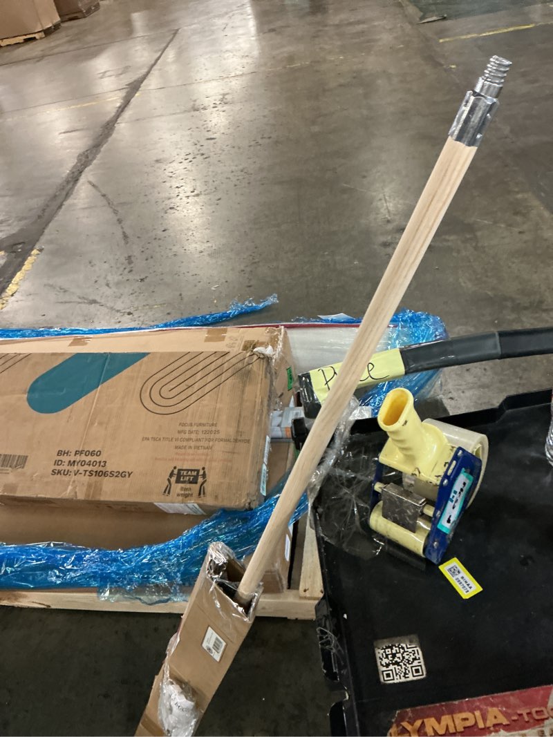 Condition photo showing As Is for american metalcraft, inc. american metalcraft 1698 pizza oven brush with brass bristles and steel scraper, brown, 60-inch handle