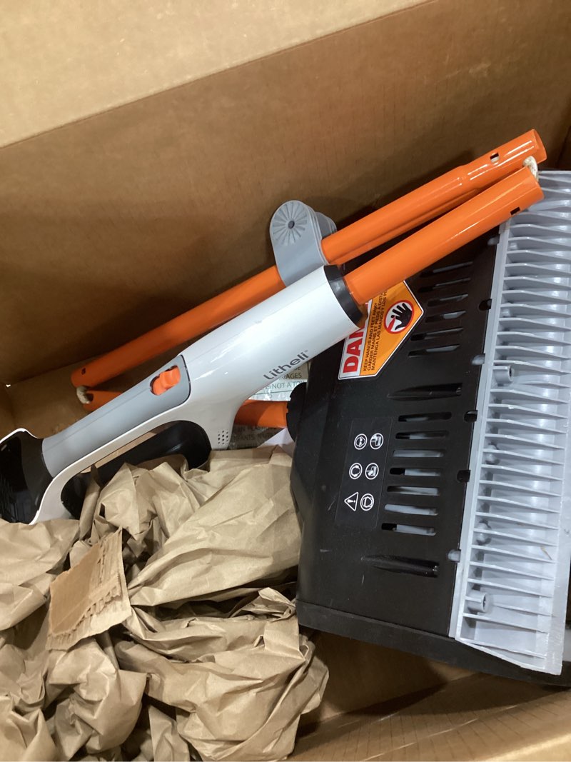 Condition photo showing As Is for Litheli Cordless Electric Snow Shovel, 20V 12-Inch Snow Thrower with Adjustable Auxiliary Handle, Battery Powered Snow Blower, 4.0Ah Battery Included 12-Inch with U20 battery