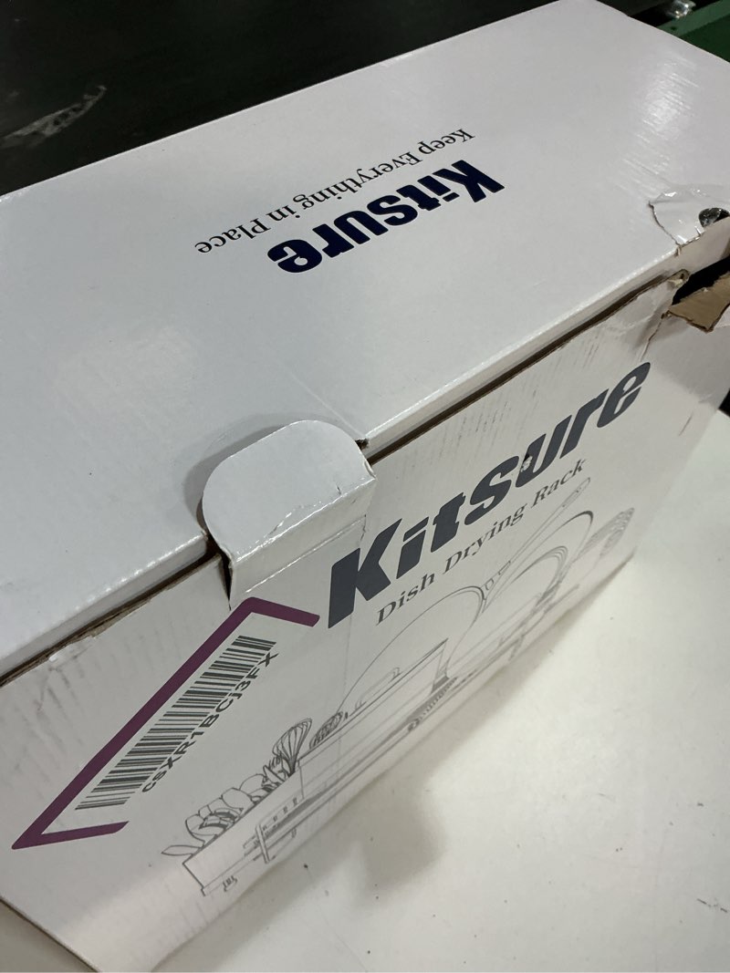 Condition photo showing Good Condition for Kitsure Large Dish Drying Rack - Extendable Dish Rack, Multifunctional Dish Rack for Kitchen Counter, Anti-Rust Dish Drainers with Cutlery & Cup Holders 19.2"-26.7" L x 12.9" W, Black Standard Black