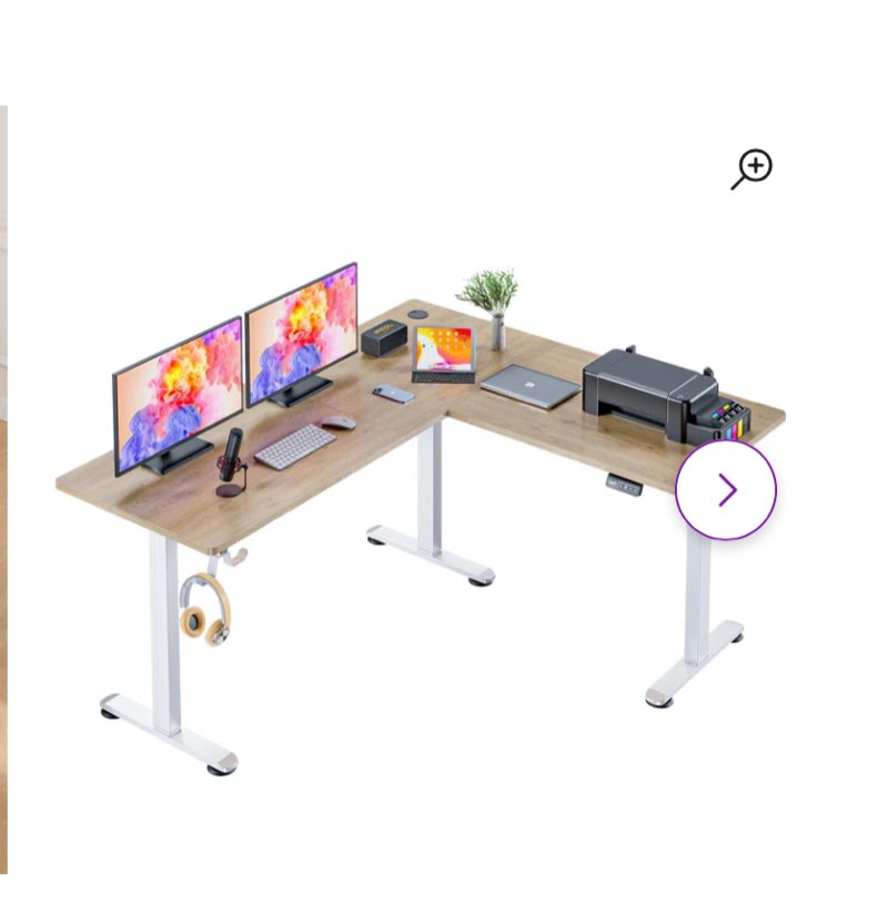 63" l shaped electric height adjustable l shaped standing desk