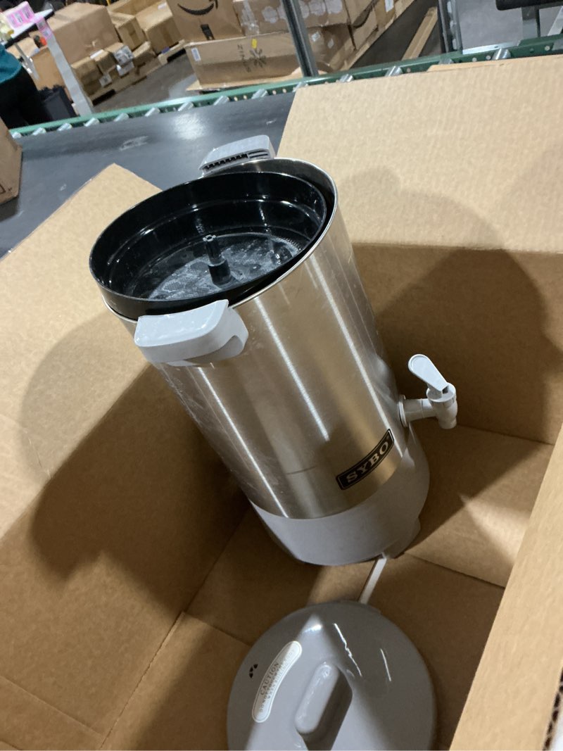 Condition photo showing As Is for (Similar to stock photo) SYBO SR-CP-100B Commercial Grade Stainless Steel Percolate Coffee Maker Hot Water Urn for Catering, 100-Cup 16 L, Metallic 16L Metallic