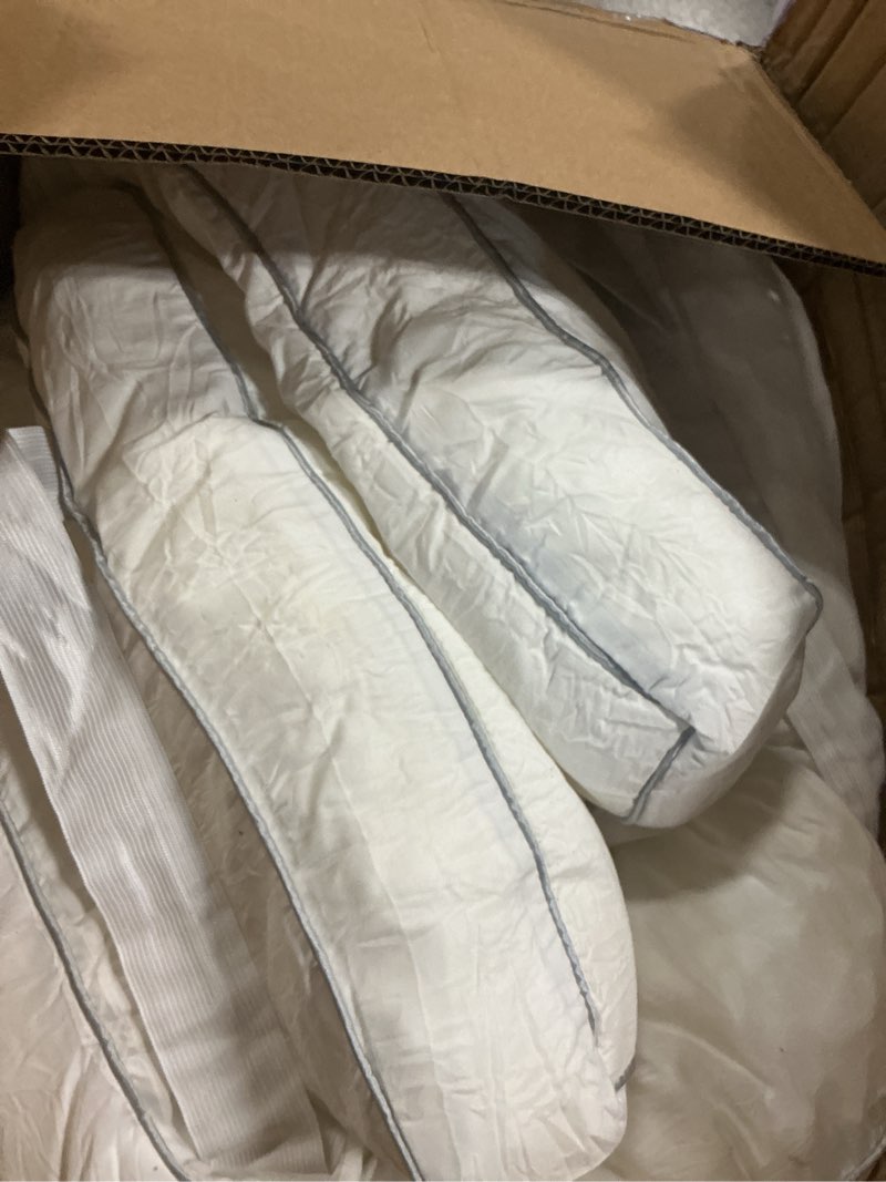 Condition photo showing As Is for decroom 3 inch memory foam mattress topper king for back pain relief, filled with breathable memory foam pillow topper soft fluffy supportive bed mattress pad, 80x78x3 in king white