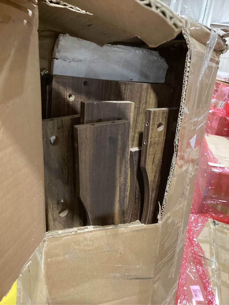 Condition photo showing As Is for Tribesigns 63 Inches Farmhouse Console Table with Storage, Couch Table Behind Sofa, Long Entryway Sofa Station, Narrow Console Stand, Hallway Stand for Entryway Living Room, Brown