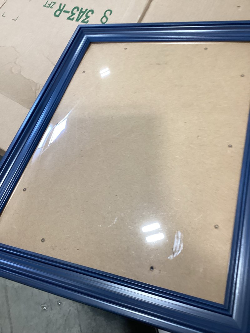Condition photo showing As Is for decoruhome 12x16 picture frame, display 8.5x11 certificate with mat or 12x16 poster without mat, wall mounting photo frame, royal blue, 1 pack royal blue 12x16