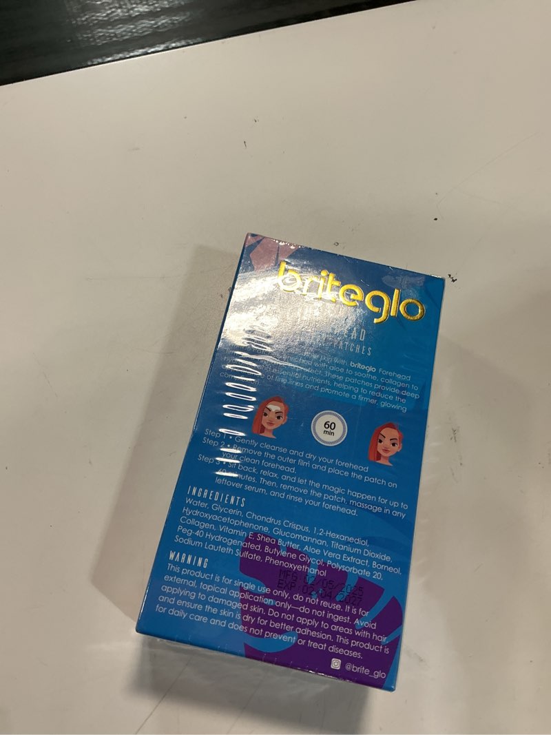 Condition photo showing Good Condition for briteglo forehead wrinkle patches with aloe, collagen, vitamin e & hyaluronic acid – 14 cooling hydr