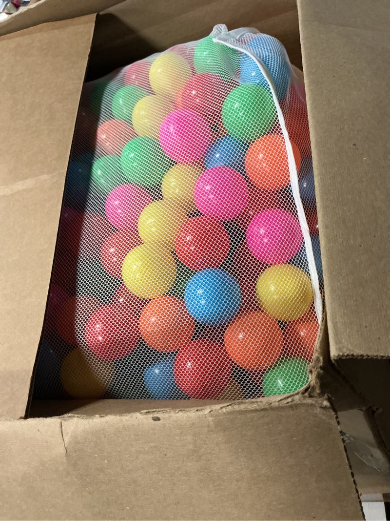 Condition photo showing Good Condition for Amazon Basics BPA Free Crush-Proof Plastic Ball, Pit Balls with Storage Bag, for Toddlers Kids 12+ Months Play, Pack of 1000 Balls, 6 Bright Colors 1,000 Balls Bright Colors