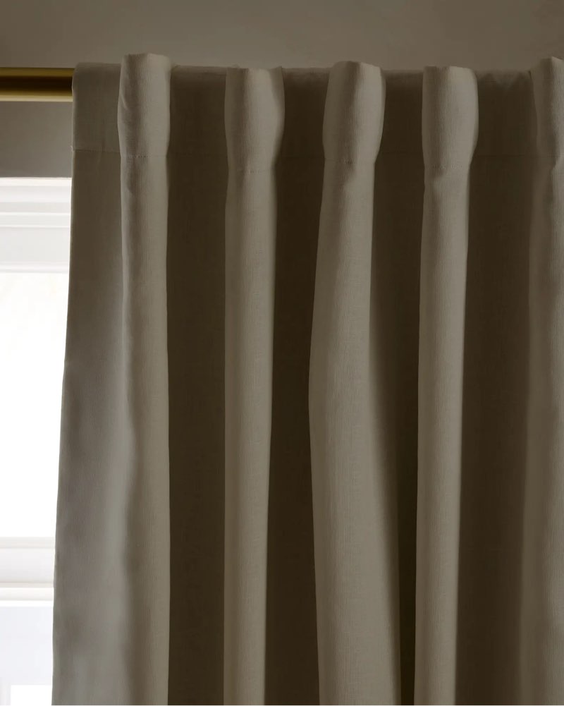 ( 1panel) quince european linen true blackout curtain - single panel 48x84 color ivory