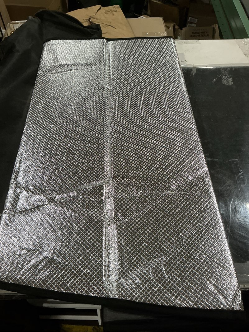Condition photo showing Good Condition for windshield sun shade for jeep wrangler 2011-2017; jeep wrangler jk 2018. full coverage rearview mirror shade for ultimate protection 2011-2018 jeep wrangler upgrade shiny silver