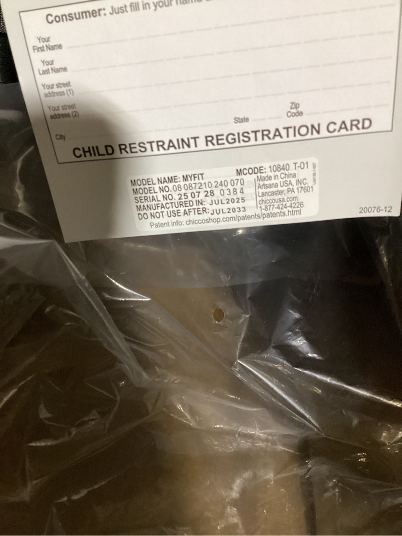 Condition photo showing Good Condition for chicco myfit harness + booster car seat, 5-point harness and high back seat obsidian myfit with cleartex no chemicals