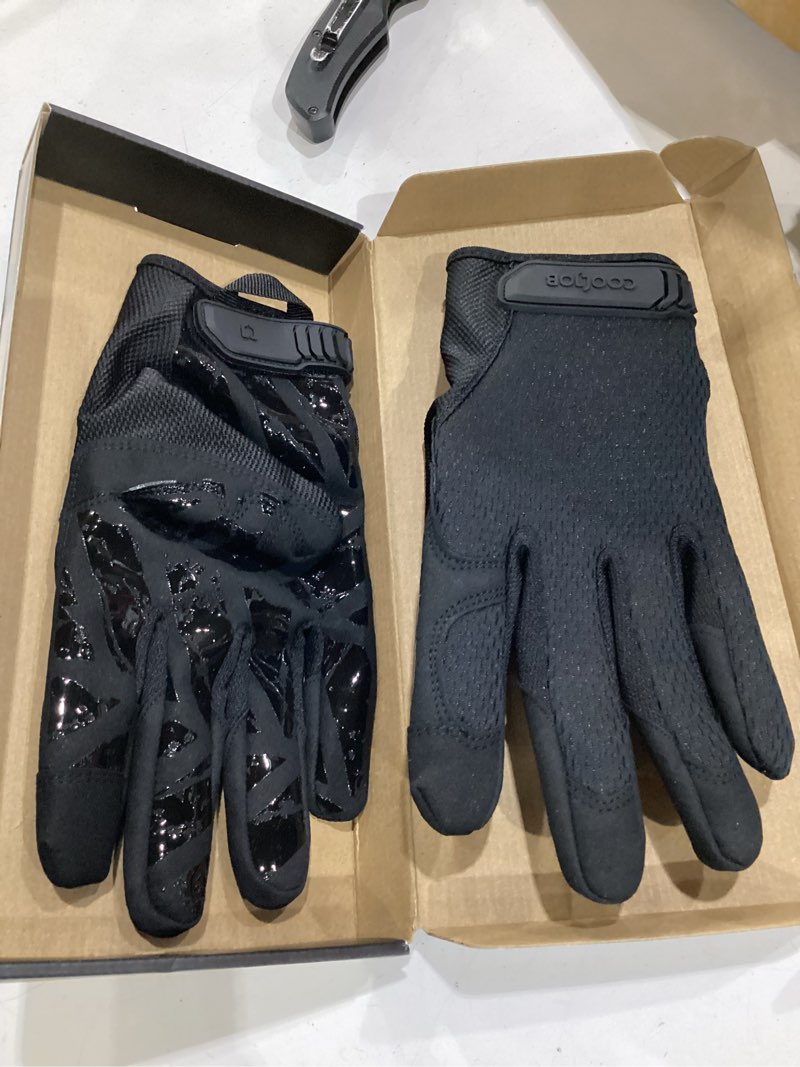 Condition photo showing Good Condition for COOLJOB Touchscreen Mechanic Men’s Work Gloves with Grip, Slip-resistant Breathable Gloves for Driving Hunting Cycling, S-XL Medium
