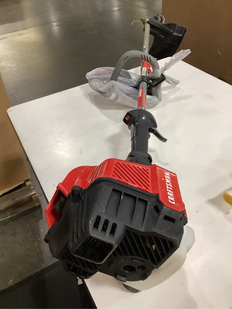 Condition photo showing As Is for craftsman ws2200 25-cc 2-cycle 17-in straight shaft attachment capable gas string trimmer