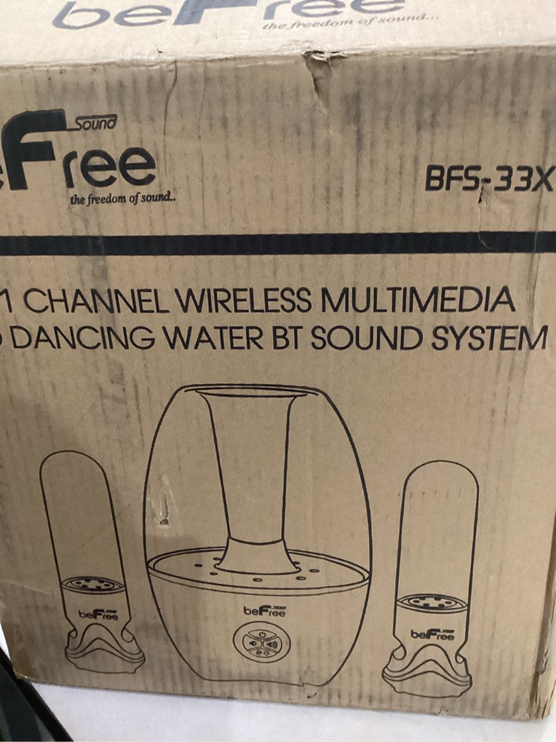 Condition photo showing New/Like New for beFree Sound 2.1 Channel Bluetooth Multimedia LED Dancing Water Sound System,Black,BFS-Dancing Water