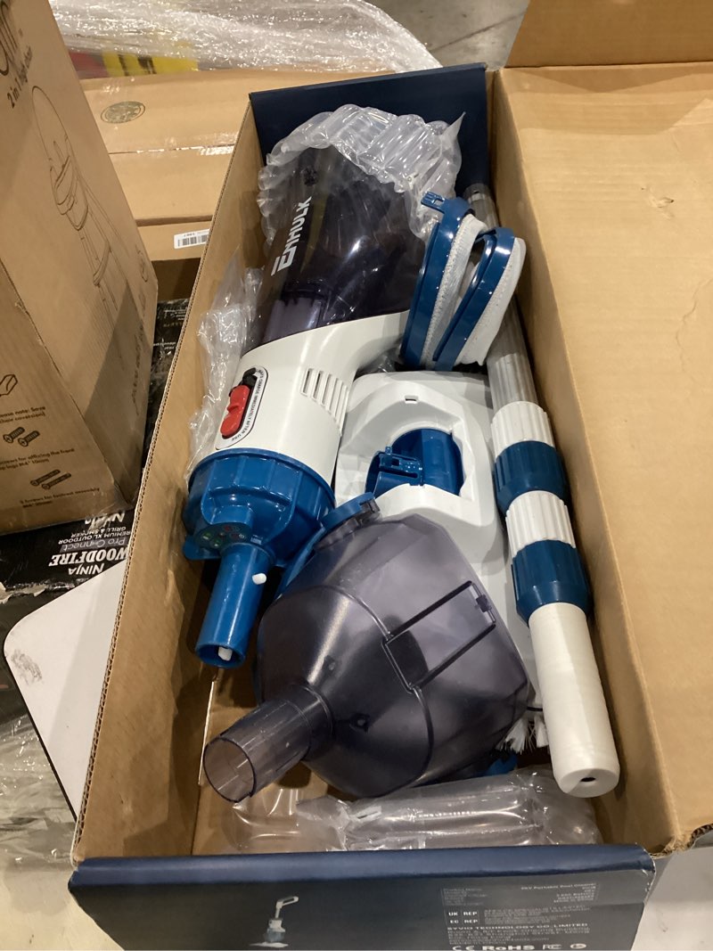 Condition photo showing As Is for enhulk pro cordless pool vacuum - 18.5 gpm powerful suction, 70min runtime & 13.4" wide head, xl capacity handheld rechargeable pool cleaner for inground/above ground pools with telescopic pole, pc18 pc18 blue