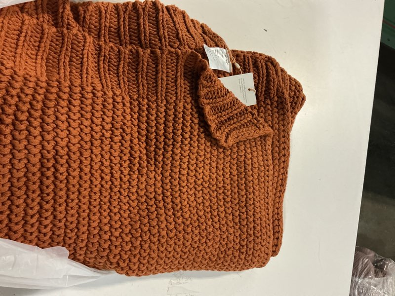 Condition photo showing Good Condition for  quince cotton fisherman throw terracotta  (size 50x60) 