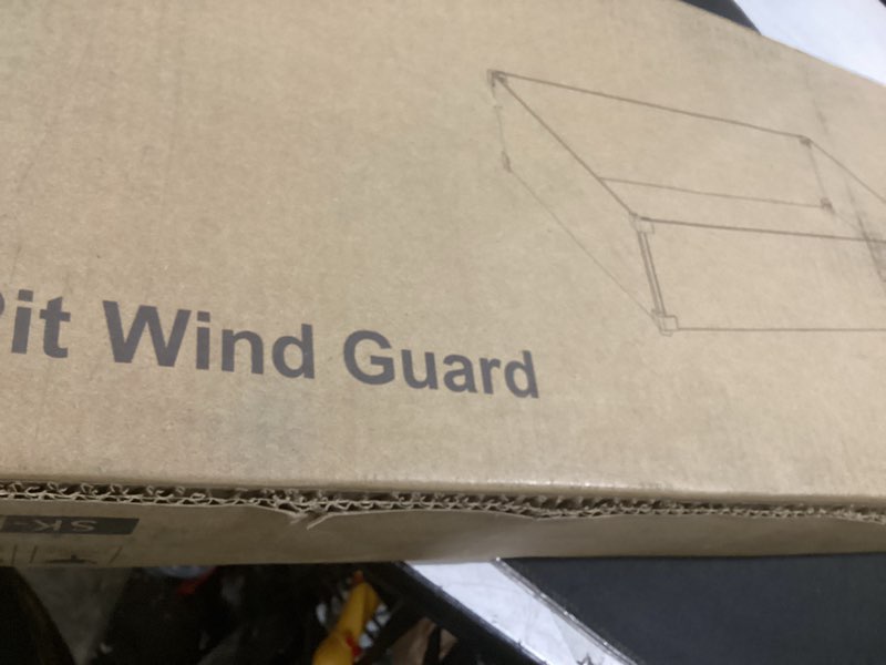 Condition photo showing New/Like New for skyflame fire pit glass wind guard square, 30" x 30" x 6" tempered glass flame shields, fire-resistant windscreen set, fits for 24-inch fire pit burner pan
