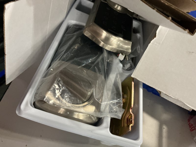 Condition photo showing Good Condition for kwikset smartcode 270 traditional satin nickel touchpad single cylinder electronic deadbolt featuring smartkey security