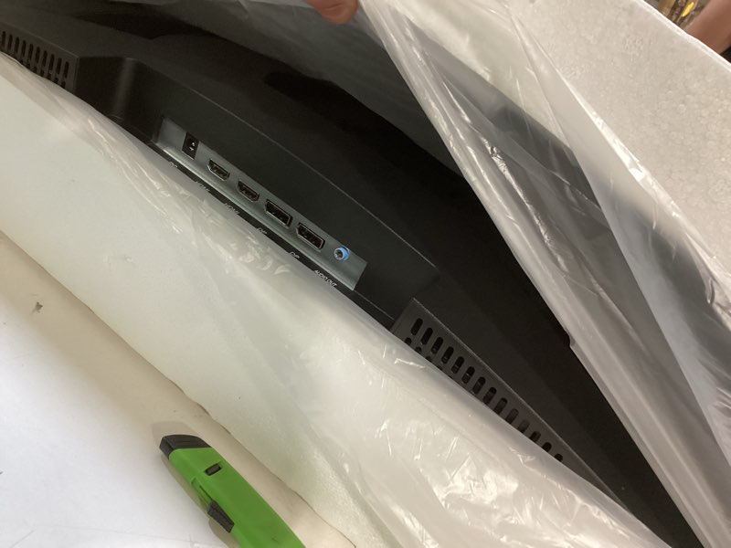 Condition photo showing As Is for crua 34" curved gaming monitor, ips wqhd(3440x1440p) 120hz 1900r 21:9 ultrawide pc display, 130% srgb, amd freesync, blue light filter, hdmi/dp ports, wall mountable installs– black 34inch