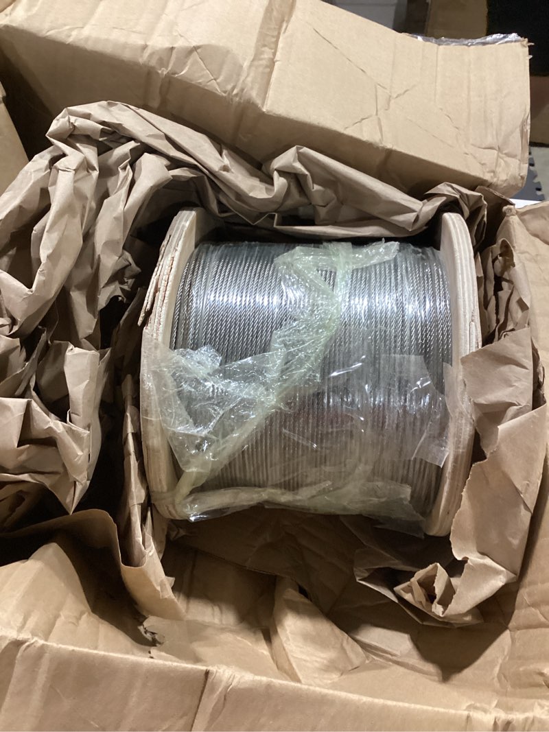 1/8" stainless steel cable, 1500ft wire rope with cutter 7x7 strand, aircraft cable 1800 lb breaking