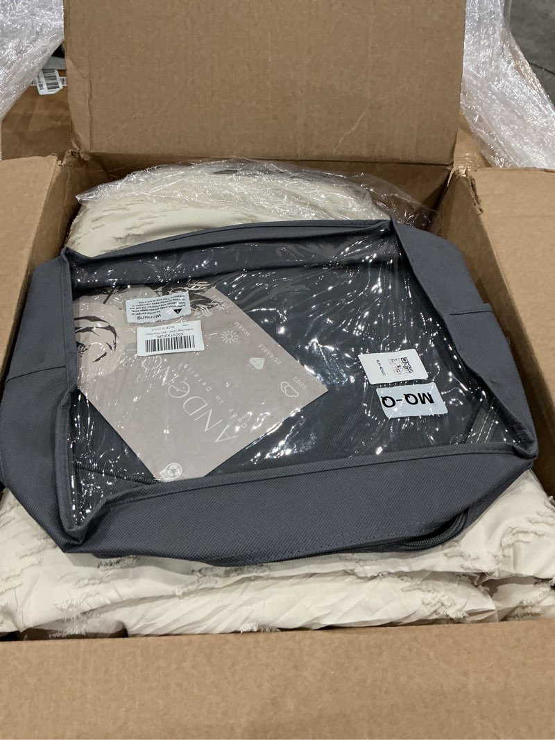 Condition photo showing Good Condition for Andency Queen Comforter Set Beige, Comforters Queen Size Boho Cream Soft Warm Tufted Neutral Bedding Comforter Sets for Queen Bed, 3 Pieces Aesthetic Chevron Farmhouse Cute Bohemian Textured Bed Set 01 - Beige Queen (90"x90")