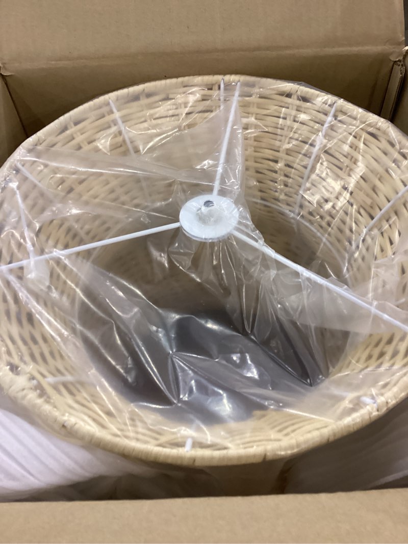 WalmHomie 1 Light Rustic Woven Farmhouse Wicker Kitchen Pendant Lighting, Rattan Chandelier Handmade