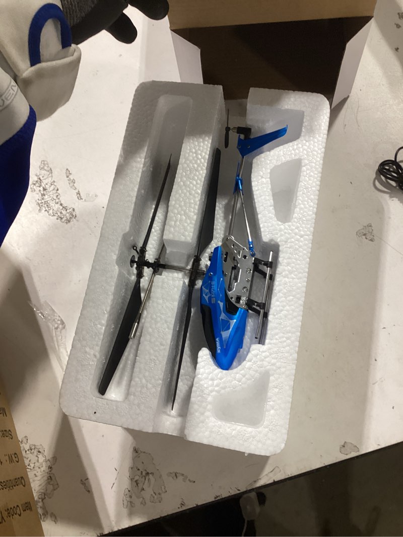 Condition photo showing Good Condition for syma remote control helicopter, s107h-e rc helicopter with one key take off/landing, high & low speed and durable alloy design, gift toy for kids and beginners blue built-in battery