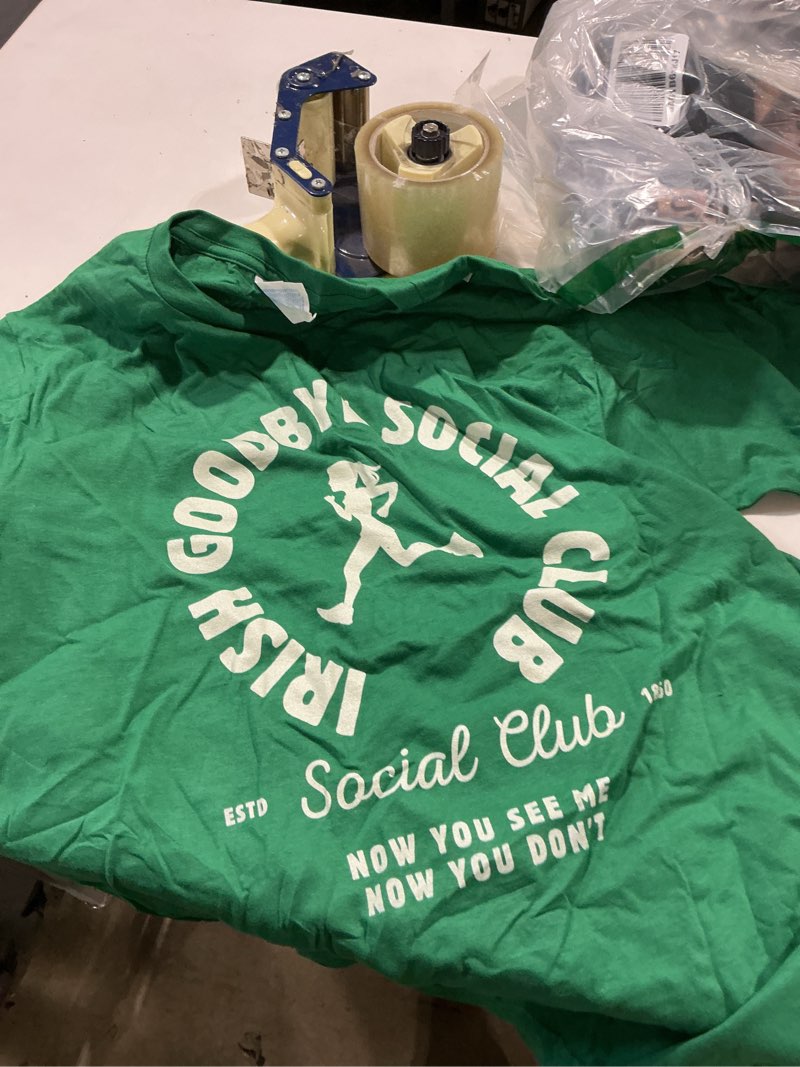 Condition photo showing Good Condition for irish goodbyes social club funny irish exits st patricks day t-shirt