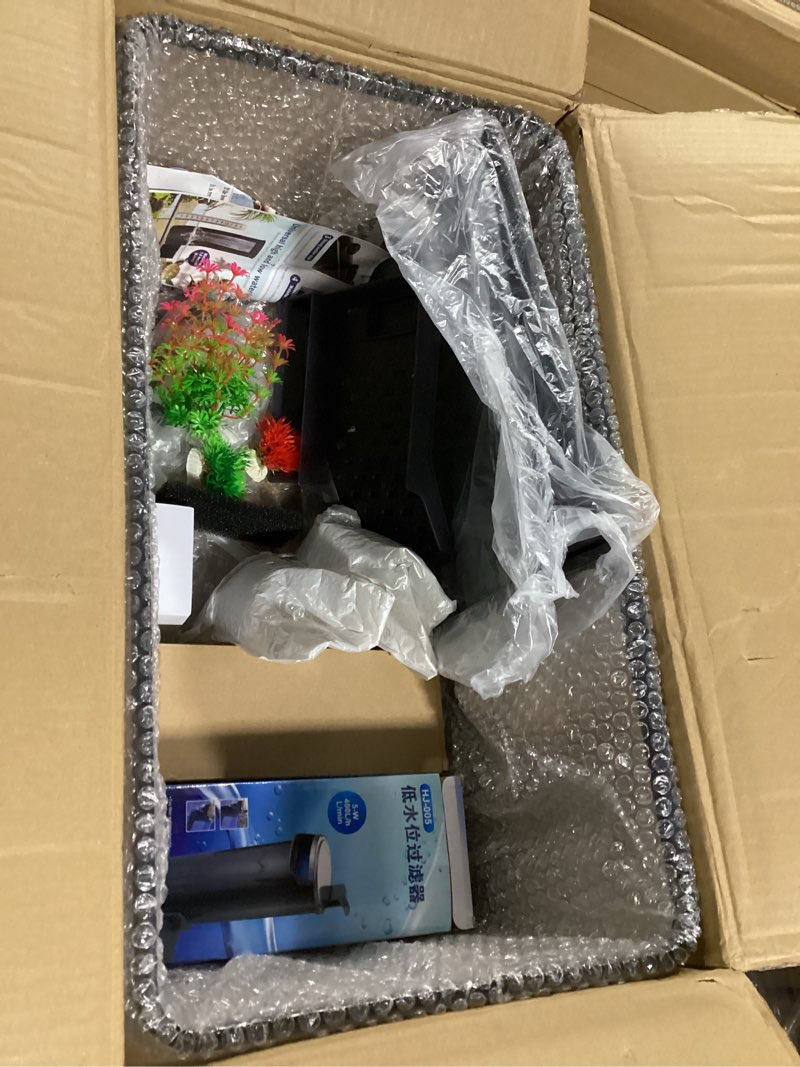 Condition photo showing Good Condition for (Tank + Light +Pump + Filter + Filter Balls) Turtle Tank Kit, Turtle Tank Starter Kit,Bottom Drainage, Multi-Function Areas for Turtles, Crabs,Fishes, Amphibians,Reptiles. (21.65 x 12.28 x12.28 Inch) XL+Light+Pump+Filter+Filter Balls