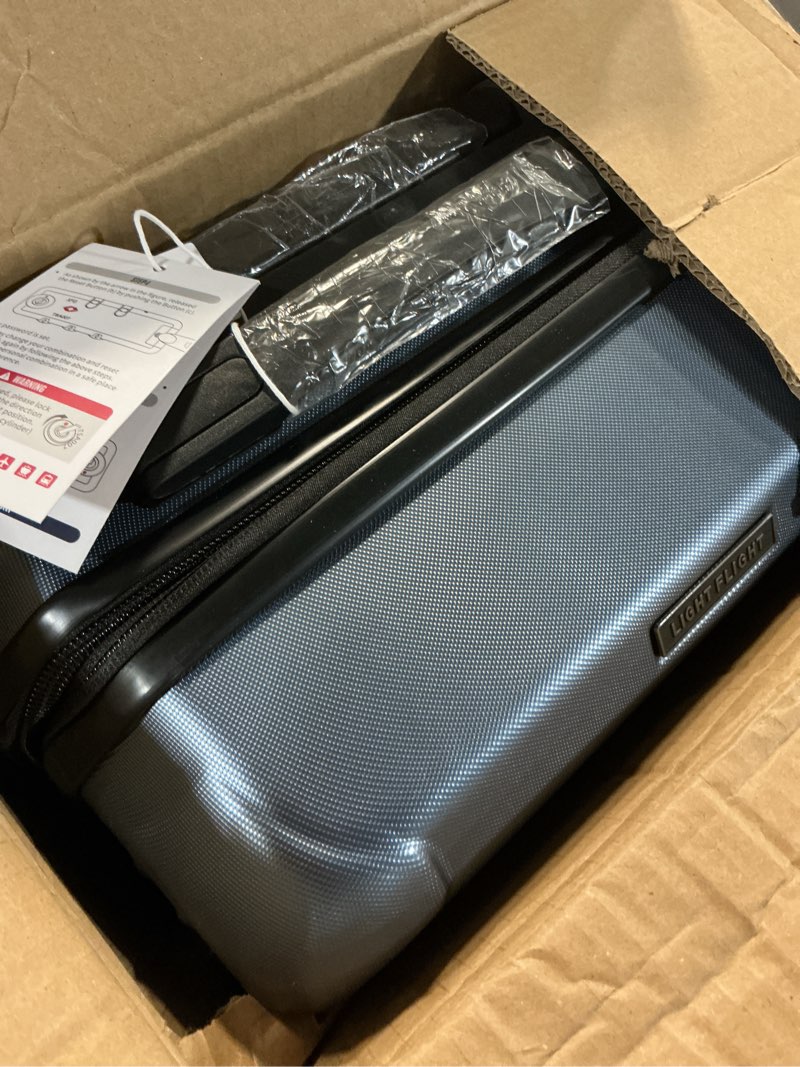 Condition photo showing New/Like New for LIGHT FLIGHT Carry On Luggage 22x14x9 Airline Approved, Durable Hard Shell Carry On Suitcases with Wheels, Expandable Hardside Lightweight Travel Luggage with TSA Lock, Royal Blue Royal Blue 20 Inch Carry-on