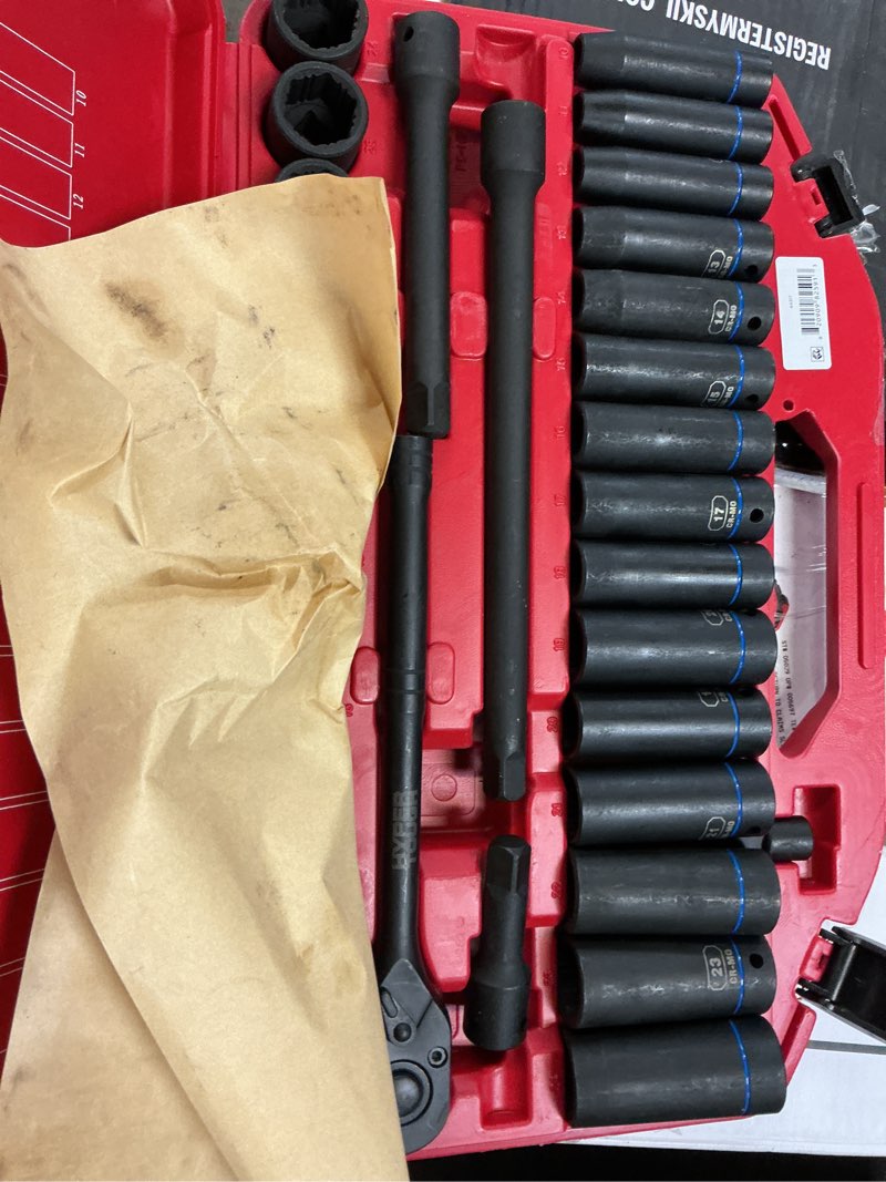 Condition photo showing As Is for shockwave 1/2 in. drive metric 6 point impact socket set (29-piece) questions