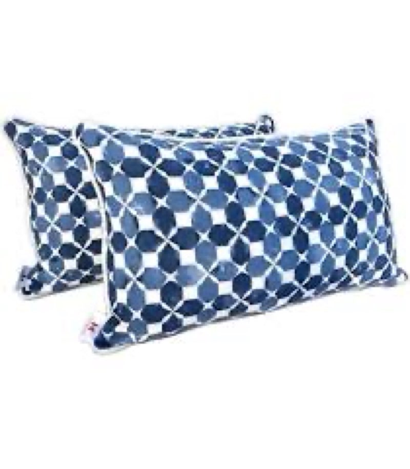 outdoor/indoor throw pillows, pack of 2 waterproof decorative throw pillows with inserts, 18”x18” square pillows for bed, couch, sofa and patio furniture