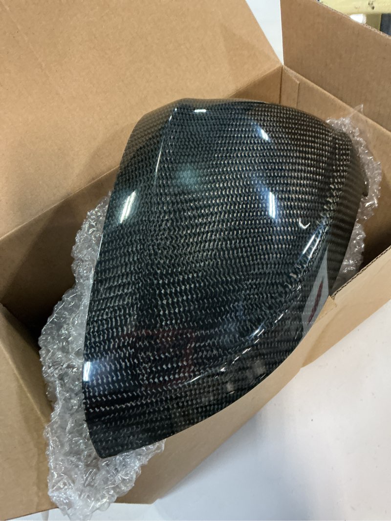 Condition photo showing Good Condition for real carbon fiber mirror covers for audi a4 b9 s4 a5 s5 rs5 2017-2024 2pcs l+r side replacement mirror caps (with side lane assist)