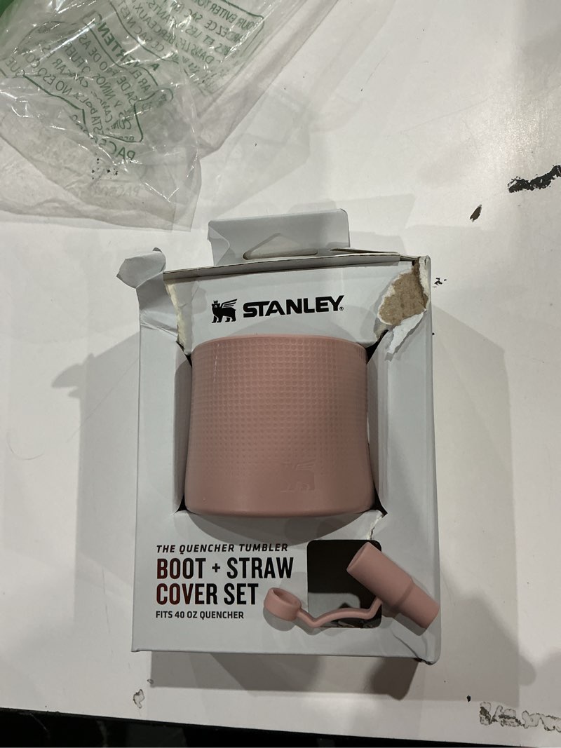 Condition photo showing Good Condition for stanley quencher boot and straw cover cap | anti-slip silicone protector for tumbler with handle | accessory set for stainless steel drinking cup | bpa-free pink dusk 40 oz