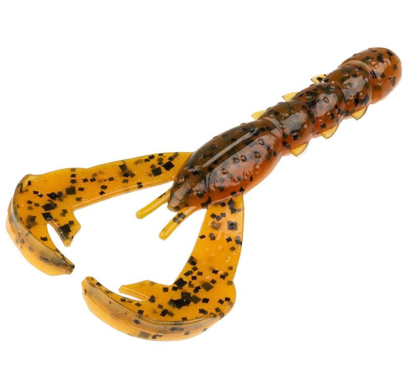 strike king rage baby craw 3-inch fishing lure, soft plastic grub, unique design, realistic pincers, slender body, 3-inches, 9-pack