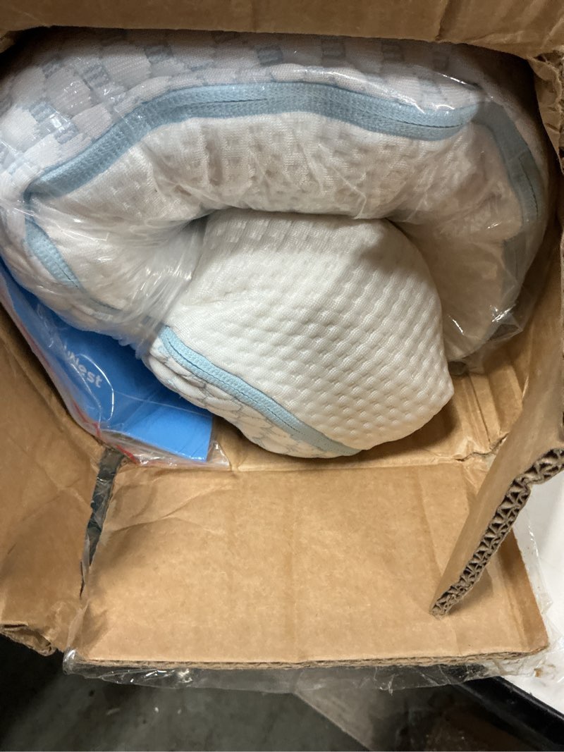 Condition photo showing Good Condition for mini crib mattress portable dual sided playard (firm & plush) - cooling gel memory foam, temperature balance cooling cover - certipur-us certified (blue & white) blue - cooling 4