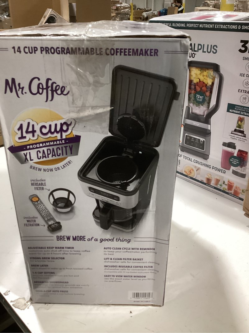 Condition photo showing New/Like New for Mr. Coffee 14 Cup Programmable Coffee Maker Stainless Steel