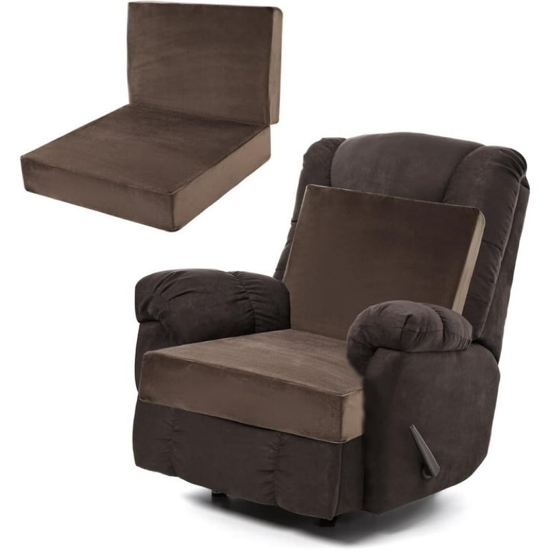 royalay foam  recliner chair seat cushion with longer lumbar support pillow for elderly rest and back support, extra large & non- slip, thicker & supportive chair pad, (21.5" height backrest cushion)