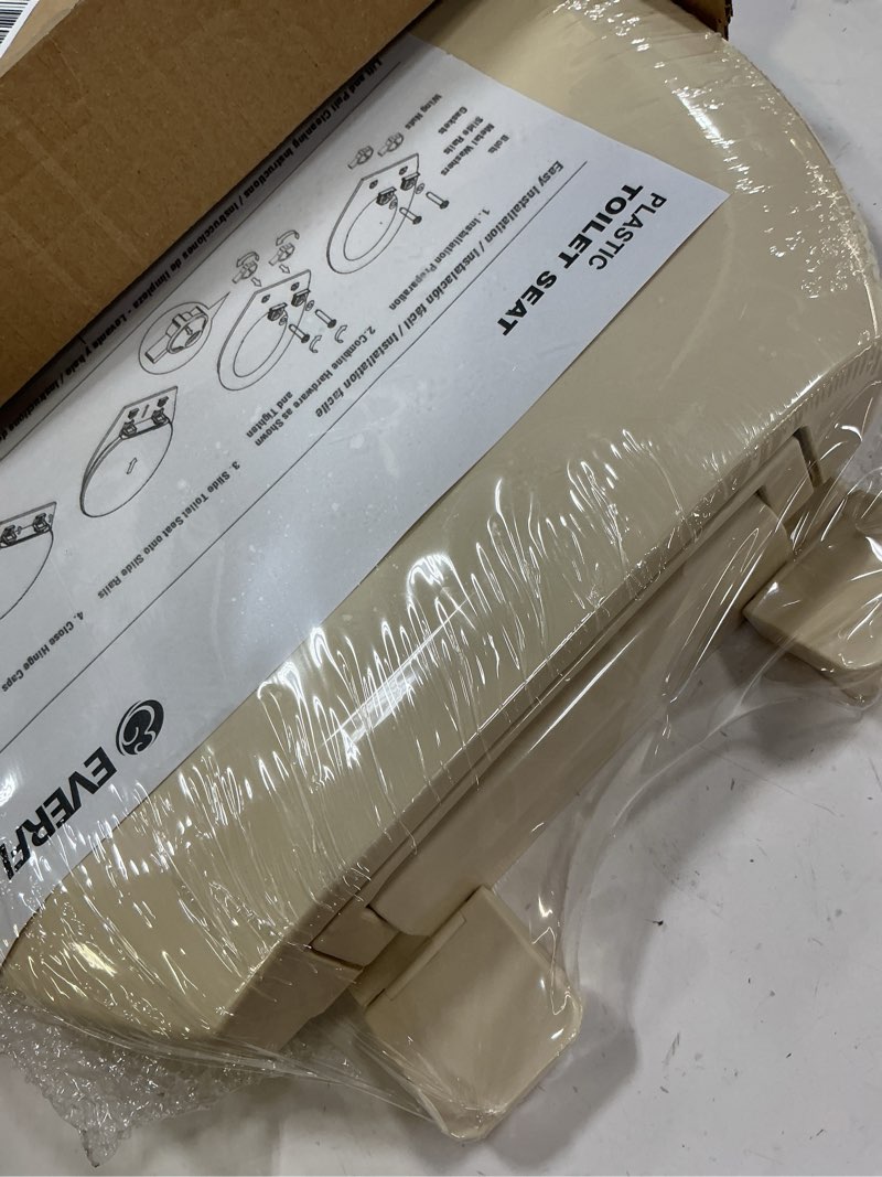 Condition photo showing Good Condition for highcraft premium round toilet seat with slow-close design, adjustable hinges & quick removal mechanism - molded plastic toilet seat - fits standard round toilets - toilet seat in bone/beige round bone