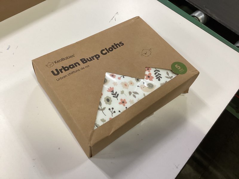 Condition photo showing New/Like New for Organic Burp Cloths Baby Boy & Girl - 5-Pack Super Absorbent Cotton Burping Cloths for Babies, Soft & Plush Newborn Spit Up Rags, Infant Towels for Milk Spit Up, Unisex, Large 21" x 10" (Sweet Charm)