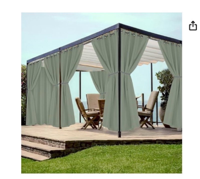 HolidayIdeas Grommet Outdoor Curtains for Patio Waterproof 8 Pcs All Weather Balcony Outside Curtains for Apartments, Gazebo, Pergolas, Porch, 54x108 Inch, Sage Green Sage Green 54"W x 108"L (Pack of 8)