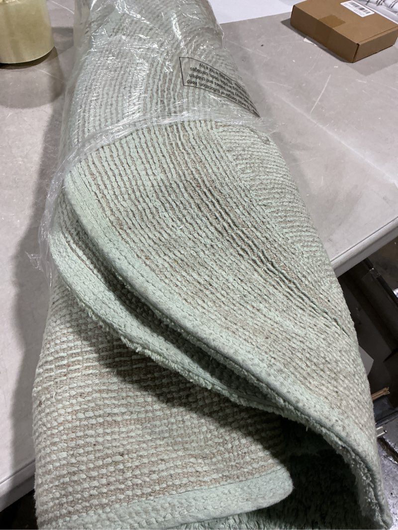 Condition photo showing Good Condition for Superior Non-Slip 2 Piece Bath Rug Set, Ultra Plush, Soft and Absorbent 100% Combed Cotton Pile - Traditional Oval Bath Mat Set, Sage 2 PC Set Sage - Oval
