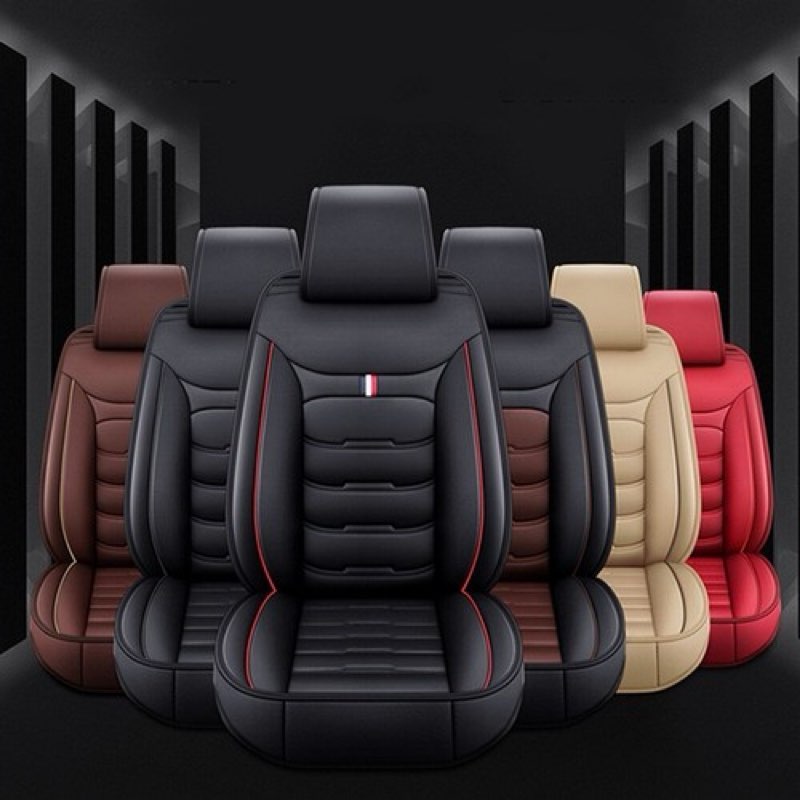 car seat covers fit for honda accord 2007-2017: full set luxury leather automotive seat covers, car seat protector(5 seats, black) #017 black accord 2007-2017 - full set