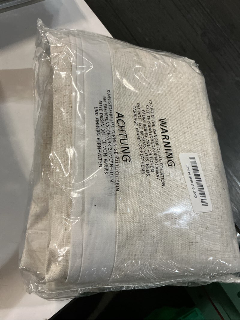 Condition photo showing Good Condition for joywell 100% blackout linen curtains 96 inches long for bedroom natural black out curtain 8 ft hook belt room darkening drapes for living room sliding door window cream ivory 2 panel,52 x 96 natural beige 52"w x 96"l (pack of 2)