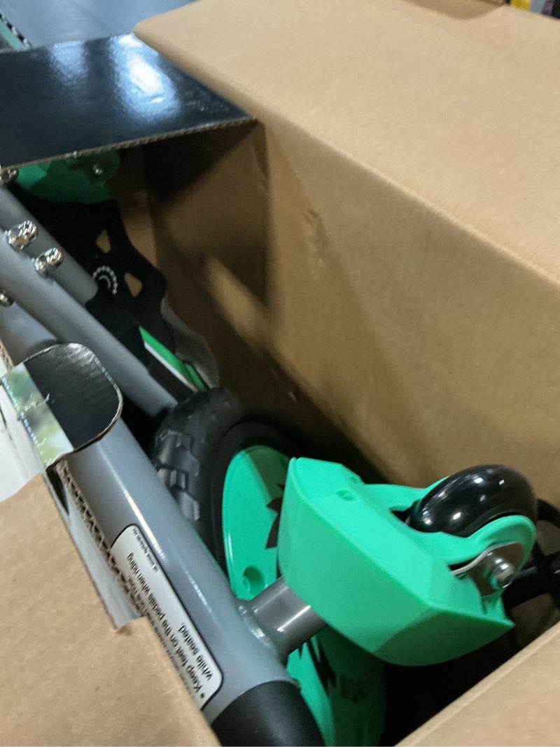 Condition photo showing Good Condition for razor riprider 360 mini, 360 degrees spinning caster trike, dual inclined rear casters for easy spinning and drifting, durable welded steel frame and fork, adjustable bucket seat