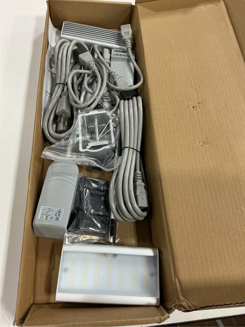 Condition photo showing Good Condition for retisee 4pcs trade show led display lights trade show booth lights exhibit arm lighting, under-cabinet accessories connectable booth light included clamps, mounting brackets, power cable (silver) silver 4
