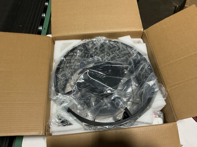 Condition photo showing Good Condition for Modern Caged Ceiling Fan with Light Crystal Fandelier with Remote Control 18” Black Flush Mount Ceiling Fan DC Motor with Reversible 8 Blades 6 Speeds for Bedroom Dining Room Kitchen