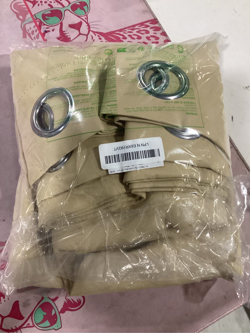 Condition photo showing New/Like New for nicetown weighted outdoor curtains for patio waterproof 84 inches long 2 panels, windproof drapes top & bottom grommets, thermal insulated blinds keep privacy for yard/porch, biscotti beige, 52" wide biscotti beige 52"w x 84"l (pack of 2)