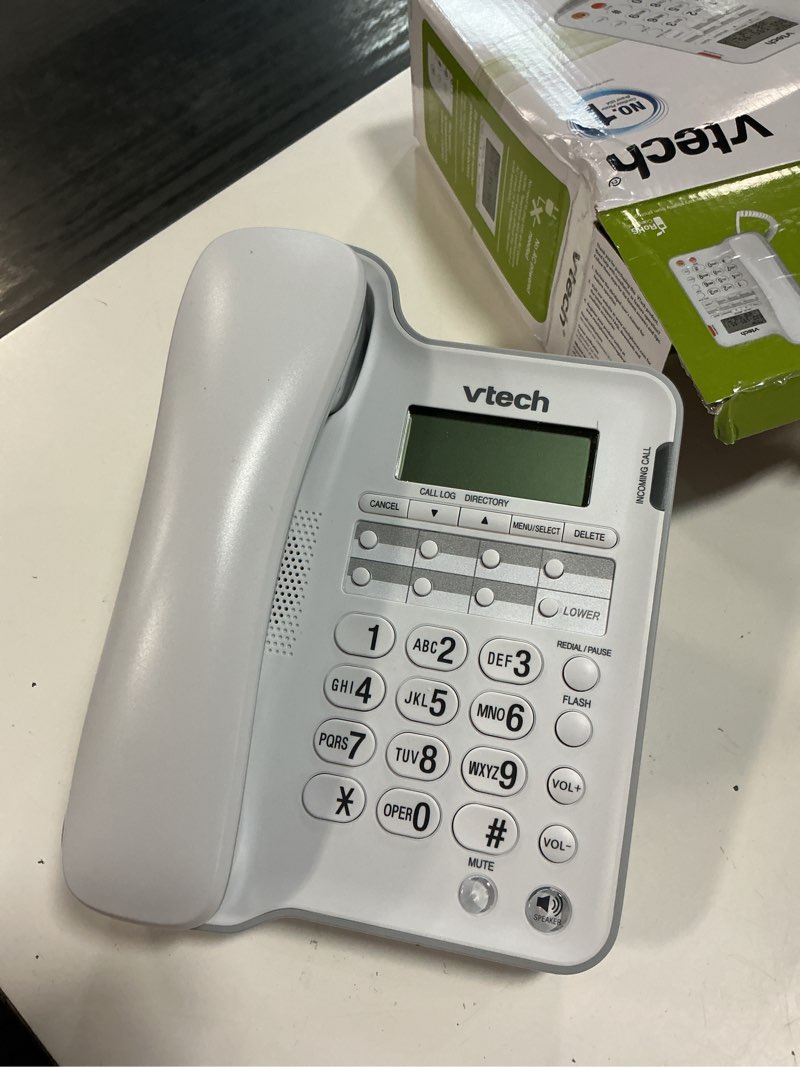 Condition photo showing As Is for vtech cd1153 digital telephone, white