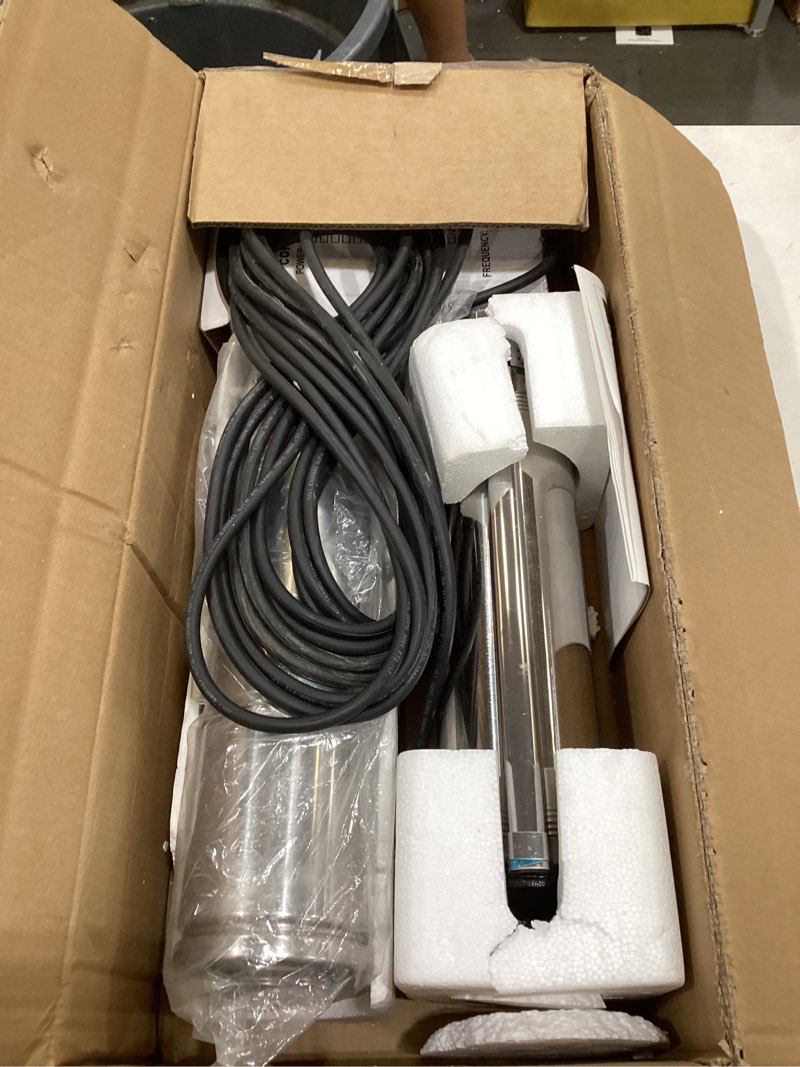 Condition photo showing Good Condition for 4" Deep Well Submersible Pump, 1/2 HP, 110V, 60 Hz, 25 GPM, 150' Head, Stainless Steel Well Pump with External Control Box