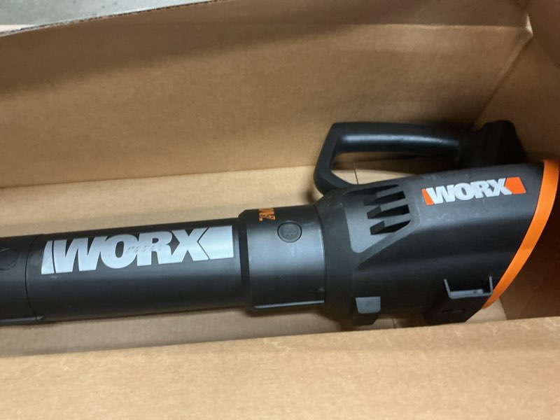 Condition photo showing As Is for WORX WG547 20V Cordless Leaf Blower, Electric Blower with Turbine Fan, Blowers for Lawn Care with 2 Speed Control, Battery & Charger Included 360CFM 20V Blower w/(1)2.0 Ah Battery